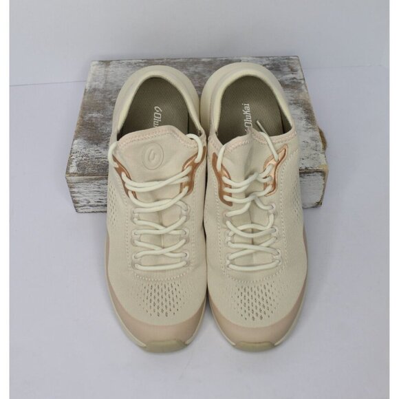 OluKai KAHOLO Slip On Shoes Womens Size 9.5 Beige Canvas Loafers Boat Shoes NWOB - Picture 3 of 12